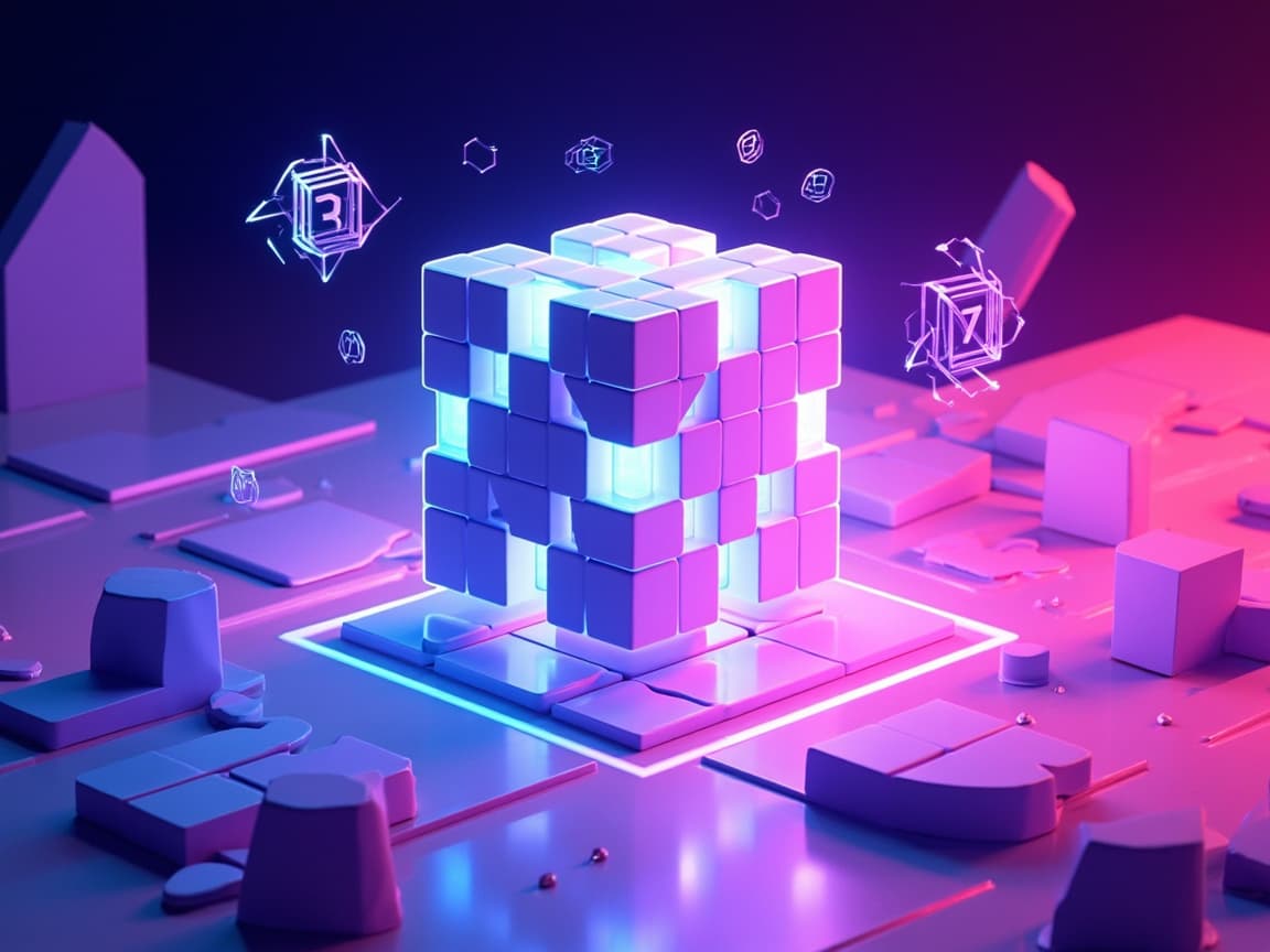 3D 2048 game concept